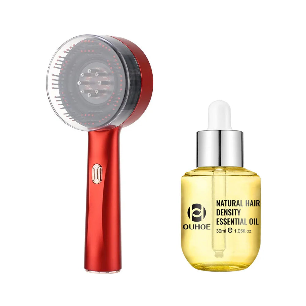 Electric Vibration Massage Comb Red Light Scalp Follicle Comb Head Acupuncture Points Oil Massager Anti-Hair Loss Device